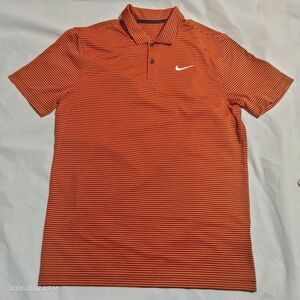 Nike Men's Dri-FIT Victory Striped Golf Polo Shirt FZ5647 809 Orange Black Sz M